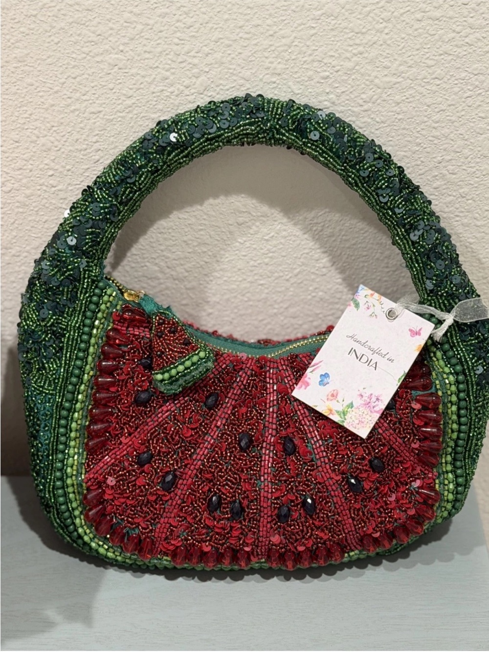 Handcrafted in India Watermelon
Beaded Bag Bead Seeds Tik Tok Viral
NWT - Picture 4 of 10